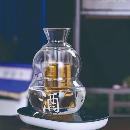 高硼硅玻璃白酒壶耐高温温酒壶国风创意家用可加热温酒器N8133