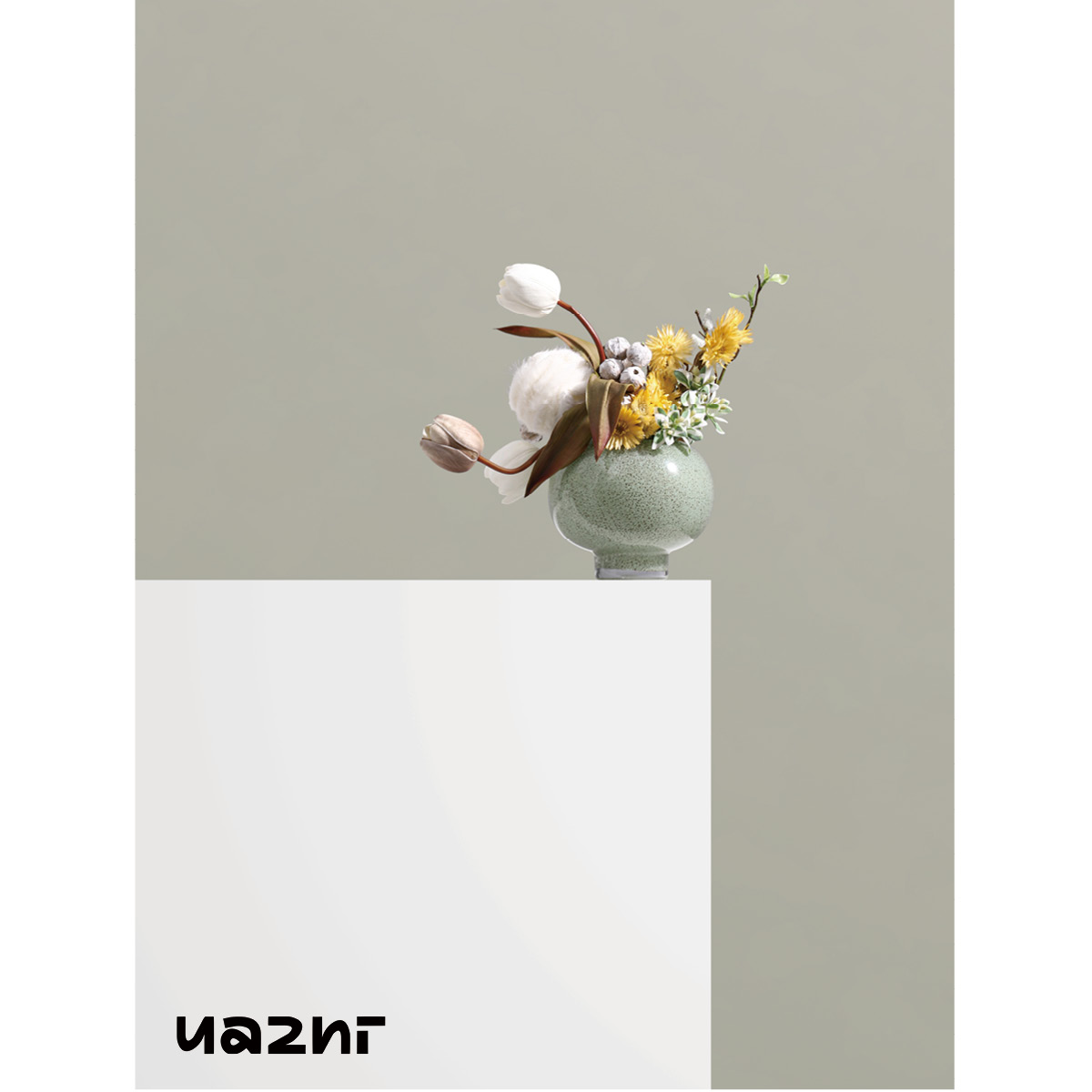 花小只琉璃花器仿真花艺边几摆件