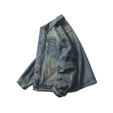 山一商店243JK09201复古水洗色差补丁牛仔夹克P135K188秋季，男装夹克，电商S003