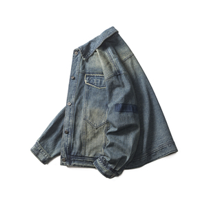 山一商店 243JK09201 复古水洗色差补丁牛仔夹克P135 K188秋季图片