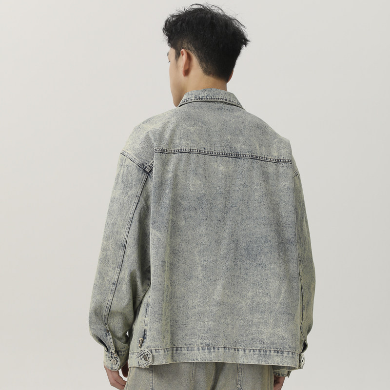 NR-233JK07188复古黄泥染水洗做旧牛仔外套P125-K178秋季新,男装工装外套,电商S003