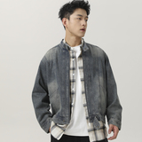 NR-243JK13112复古做旧短款Boxy牛仔外套纯棉P120-K168秋季，男装工装外套，电商S003