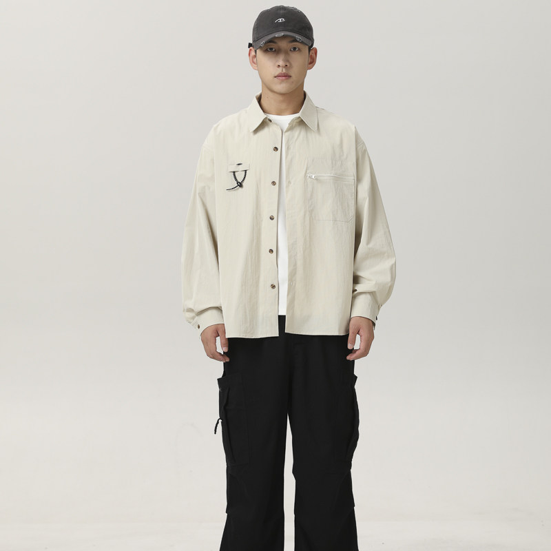 山一商店243CS09205美拉德系防水机能口袋长袖衬衫P85K118秋季,男装衬衫,电商S003