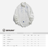 DEVILRAY山一2025春季新款克莱因蓝甩漆白衬衫CS094/P99128，男装衬衫，电商S003