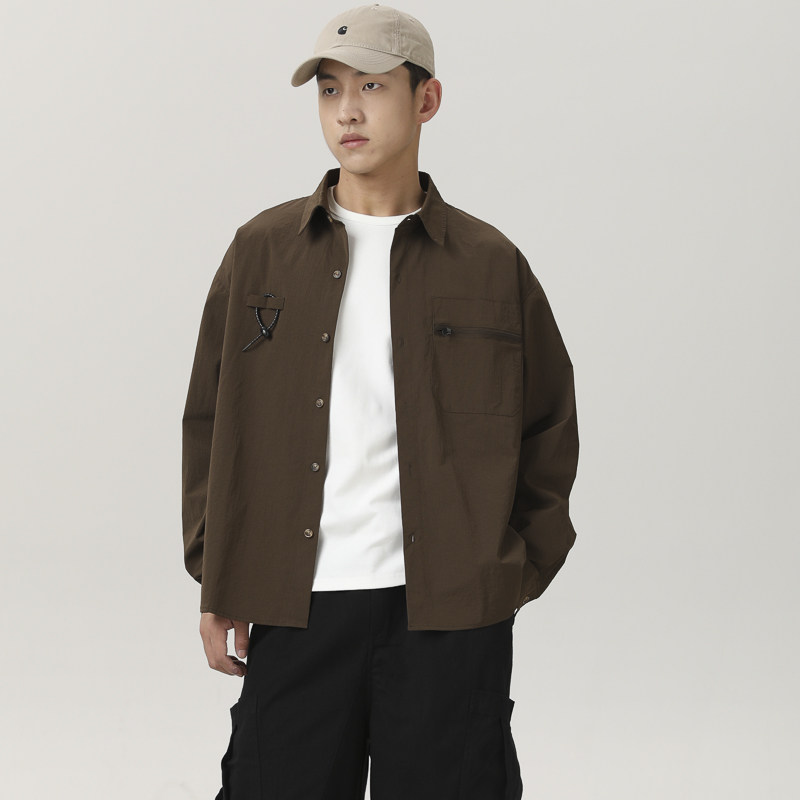 山一商店243CS09205美拉德系防水机能口袋长袖衬衫P85K118秋季,男装衬衫,电商S003