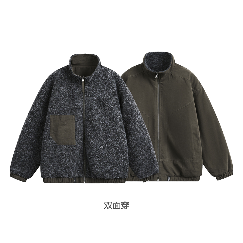 山一商店254MY09234底特律双面穿水洗工装羊羔毛夹克棉服P190K278，男装夹克，电商S003