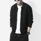 山一商店B429欧美复古扭花针织开衫加厚休闲毛衣--MS008/140，男装针织衫/毛衣，电商S003