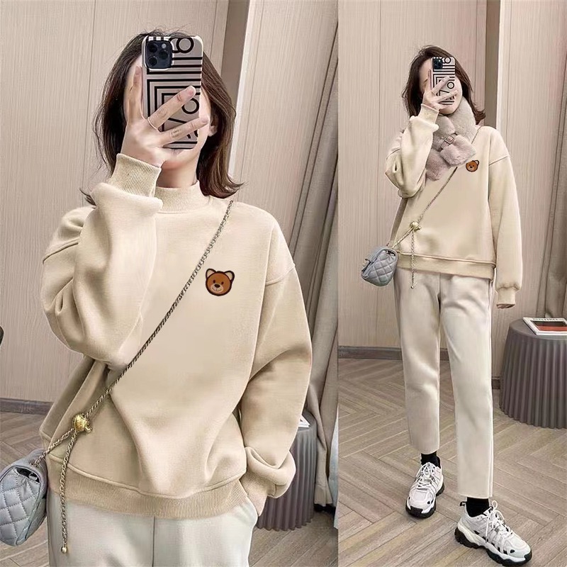 送运费险半高领卫衣宝宝绒打底衫