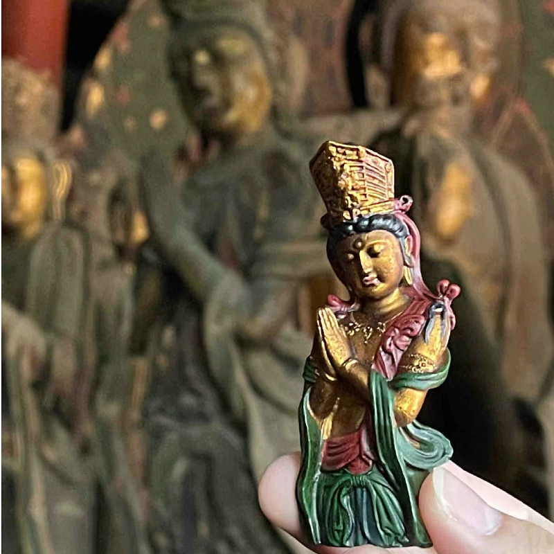 大同华严寺合掌露齿彩塑冰箱贴