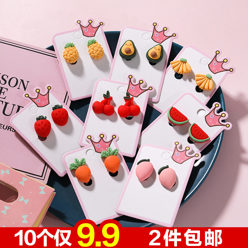 儿童耳环耳夹无耳洞女童草莓耳坠无孔耳饰宝宝公主假耳钉防痛六一|ruв категории Украшения,ювелирные изделия, серьга, ухо зажим - от Buy2taobao.com для оказания профессиональной услуги покупки агента Taobao