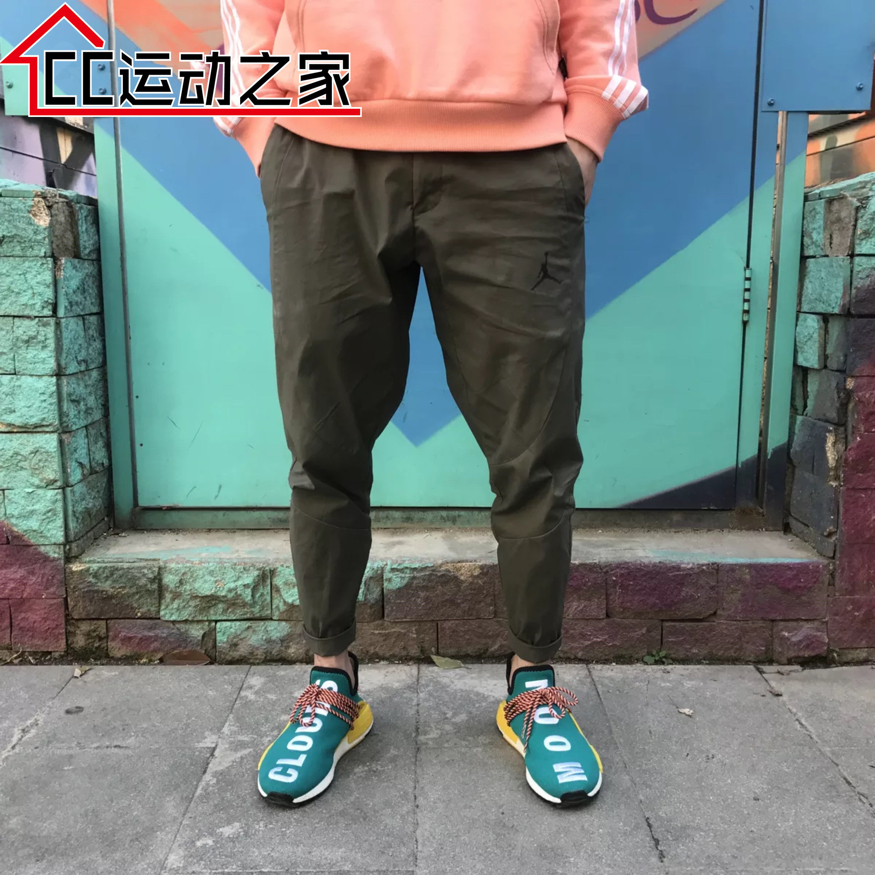 NIKE air Jordan AJ乔丹秋季薄透气运动休闲裤工装长裤921466-010