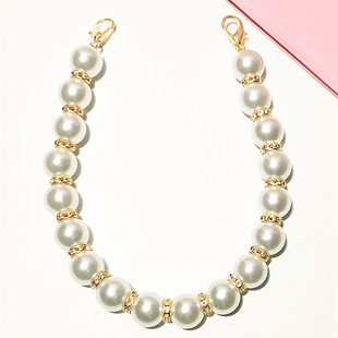 加钻包包链子手提带子白珍珠链条手机配饰腋下肩带单肩斜跨包单买