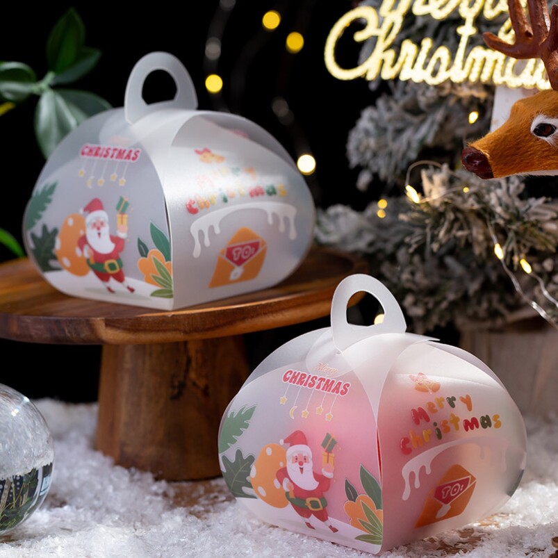 圣诞节苹果包装盒子卡通平安夜透明平安果礼盒空盒送亲人同学同事