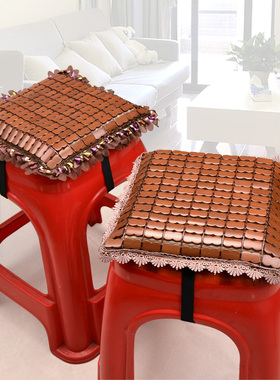 凉席坐垫夏季塑料凳子加软椅垫正方形加厚制衣厂员工学生板凳透气