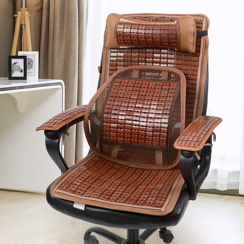 夏季麻将凉席椅垫套连体带靠背