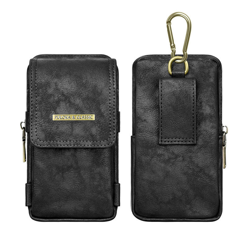 适用于放6.8寸荣耀X10手机包时尚商务磁扣竖款穿皮带腰包可插笔男