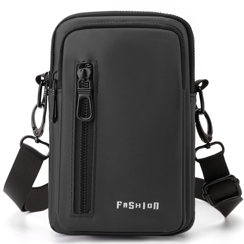 适用于6.8寸单肩斜挎手机包竖腰包穿皮带皮膜防水潮男迷你小背包