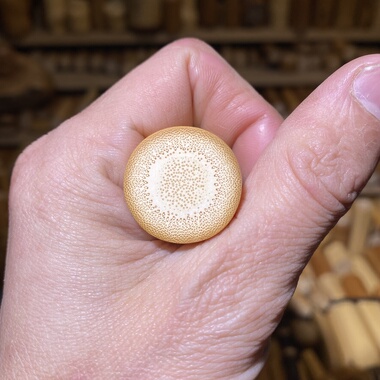 22.7-92mm黄皮厚皮大粗圆，一物一链接，远山工实心玉竹手把件