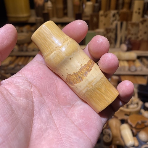 23-79mm黄皮虫蚀部分保留宣酒双节异形手把件，一物一链接，实心