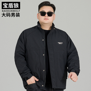 加肥大码棉衣男装冬季加厚工装上衣肥佬休闲宽松棉服青年保暖外套