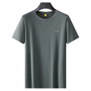 加大码男装冰丝凉感短袖T恤加肥宽松圆领套头衫胖子男透气体恤衫