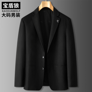 休闲单西外套肥佬大号纯色西服上衣胖子男西装 春秋加肥加大码 男式