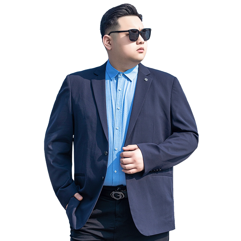 春秋加肥加大码男士休闲西服外套