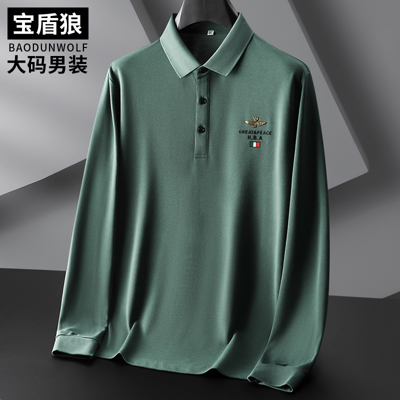 春秋加肥加翻码长袖体恤衫