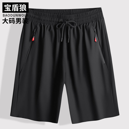 加肥加大休闲五分裤男抽绳松紧腰