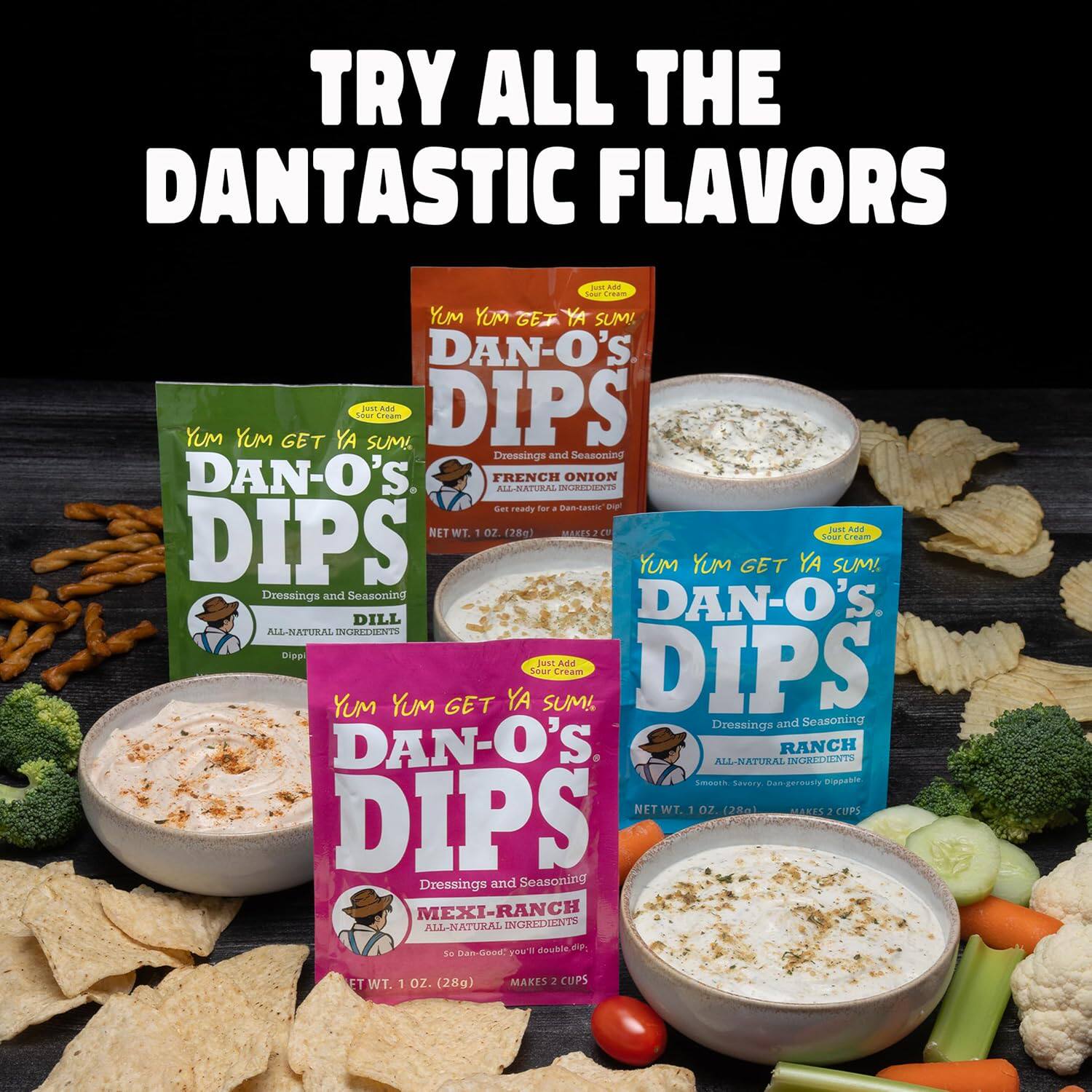 Dan-O's-蘸料组合装牧场墨西哥牧场法式洋葱莳萝蘸料粉天然调味包