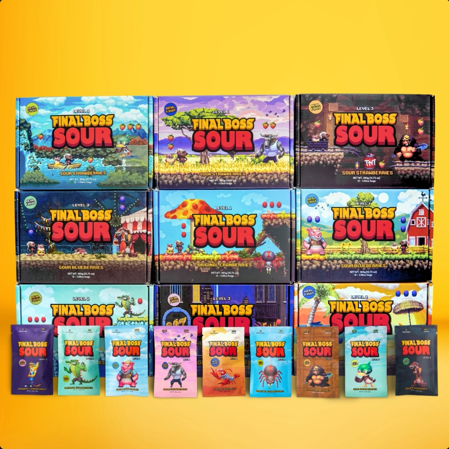 Final Boss美国最终BOSS超酸挑战爆酸糖果1-4级天然果干软糖零食