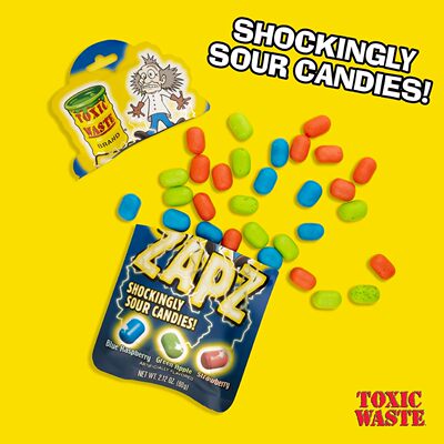 Toxic Waste-Zapz酸味糖果外层酥脆内里耐嚼超酸硬糖新奇糖果零食