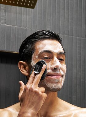 MANSCAPED-男士硅胶洗面刷深层清洁去角质防滑手柄面部按摩硅胶刷