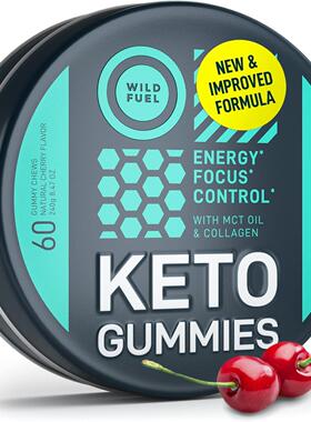 WILDFUEL-MCT KETO生酮运动胶原蛋白低碳水低热量能量咀嚼糖 60粒