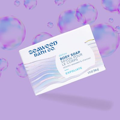 Seaweed - 男女水润净化排du沐浴皂洁面皂海藻火山灰去角质活性炭