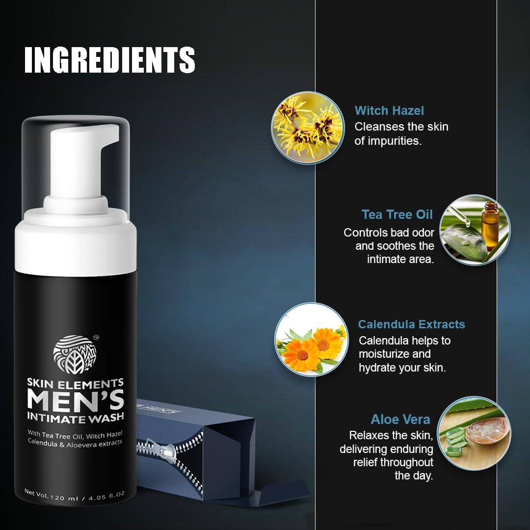 Skin Elements-男士私密处除味洗液PH平衡泡沫清洁液清爽保持卫生