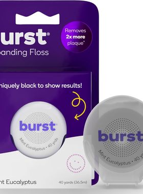BURST-预防蛀牙去牙菌斑膨胀牙线36.6米污渍吸附含木糖醇涂层编织