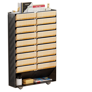 铁艺桌边书架书立初中生书本侧边收纳高中生装书收纳箱教室用桌面可移动学习桌边置物架学生教室课桌收纳神器