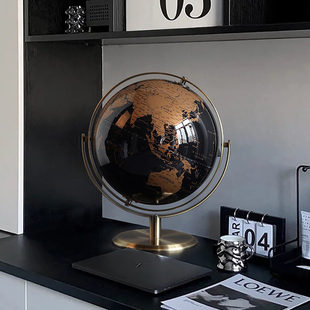 客厅摆件地球仪轻奢办公室桌面摆设书房办公桌酒柜现代家居装饰品