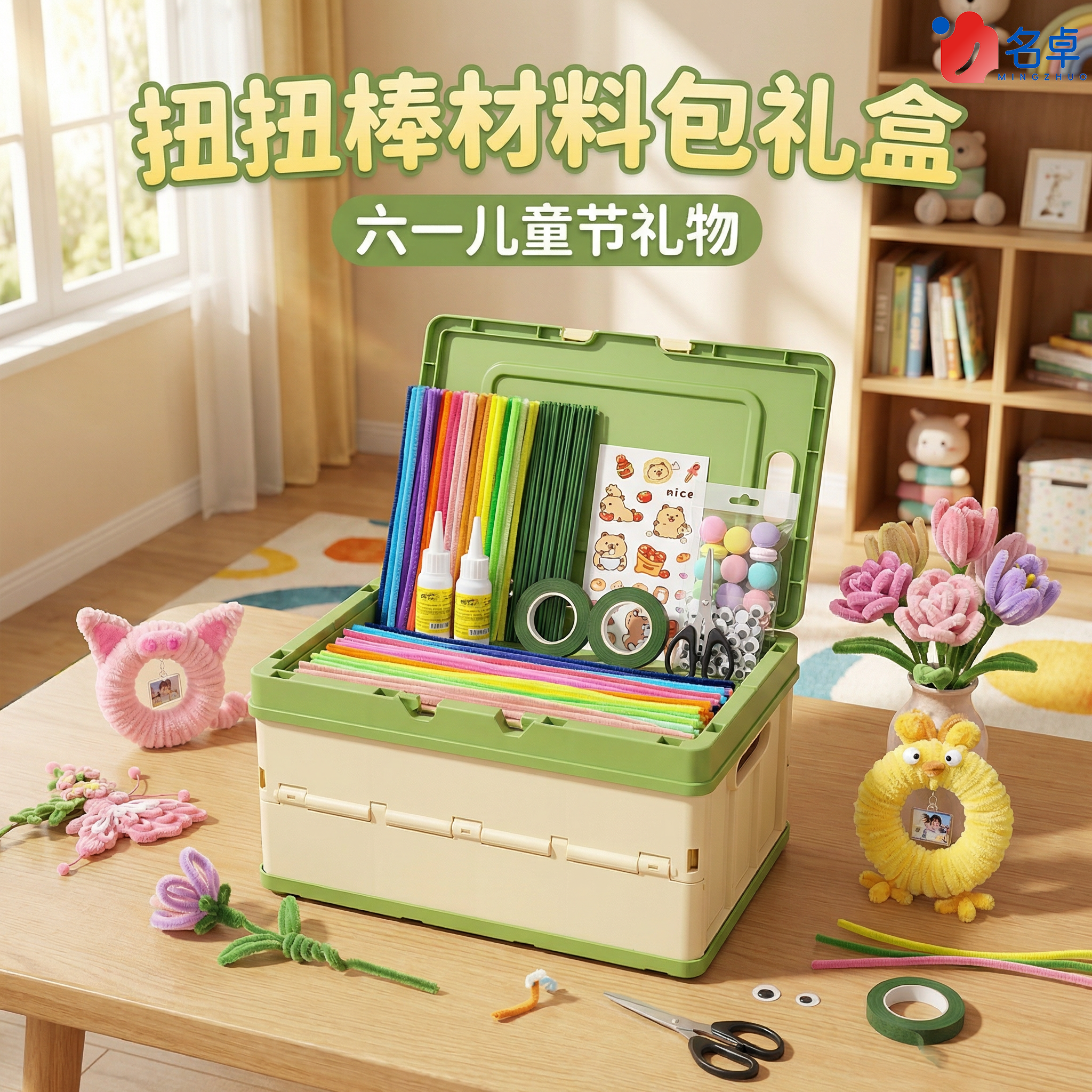 六一儿童节礼物扭扭棒手工diy材料包礼盒儿童小学生毛根彩色花束