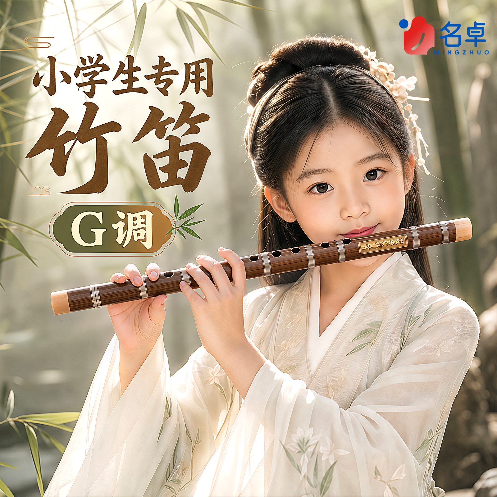 古风笛子竹笛乐器儿童初学者横笛学生入门演奏级专业苦竹长笛G调