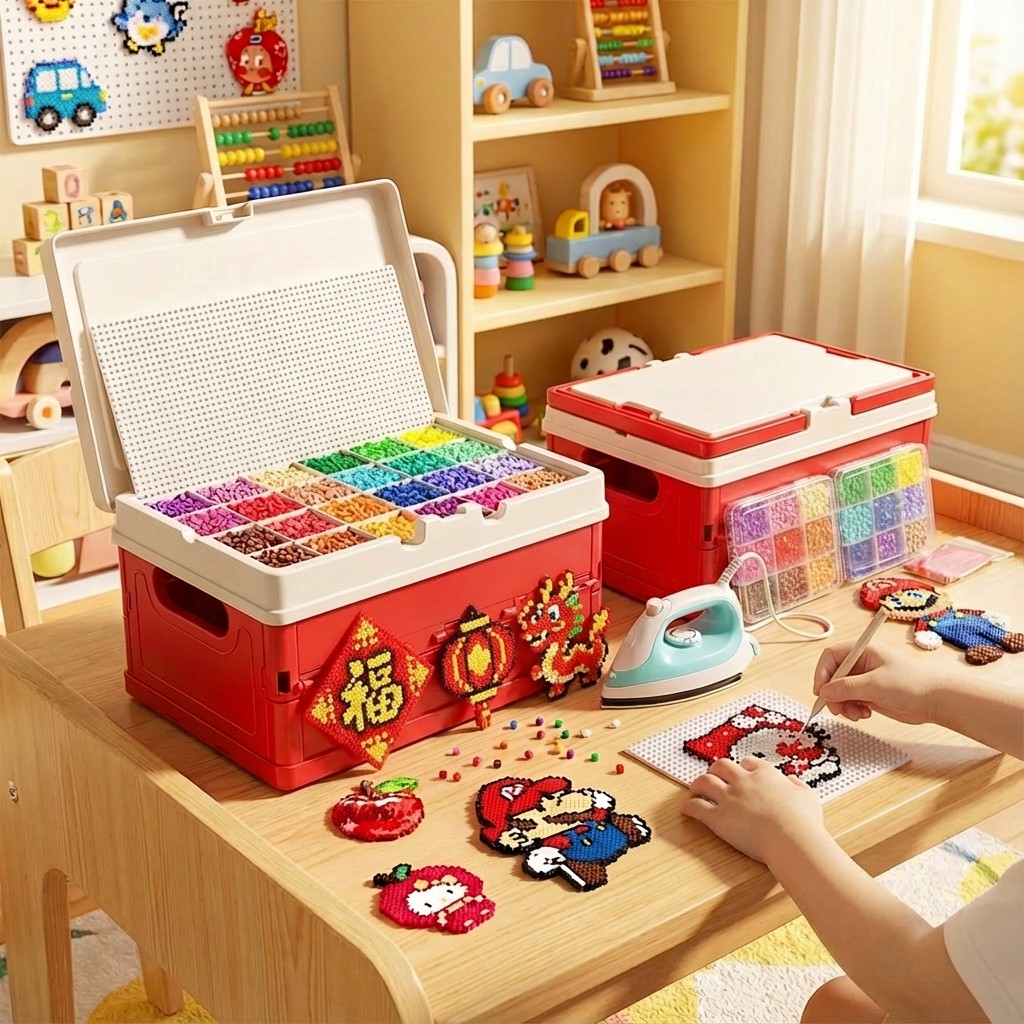 拼豆diy马年手工材料包全套新年mard家同款融合豆工具套装笔熨斗,节庆用品/礼品,创意/设计玩具,淘宝优惠券,粉丝福利购,淘宝优惠卷