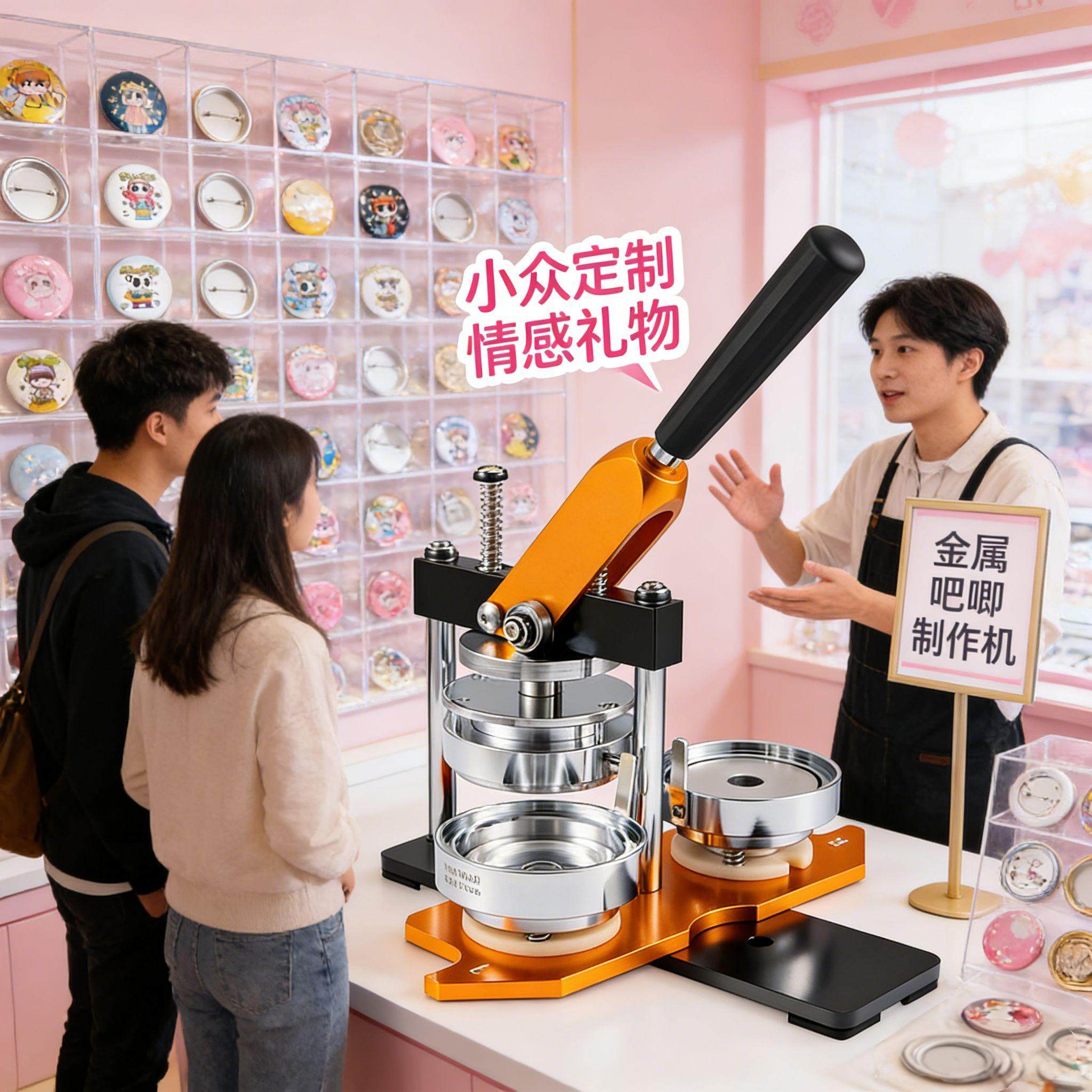 吧唧制作机徽章机谷子自制机器定制金属儿童胸章diy材料马口铁58图片