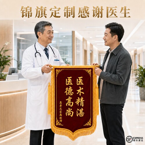 高端锦旗定制感谢医护送礼