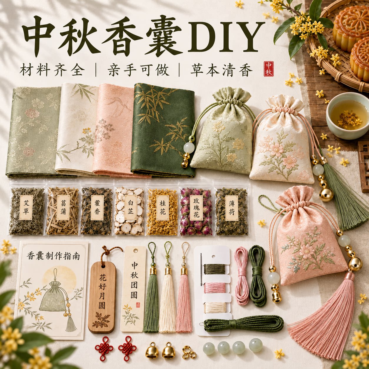 【中秋团建】金桂香囊DIY材料包图片