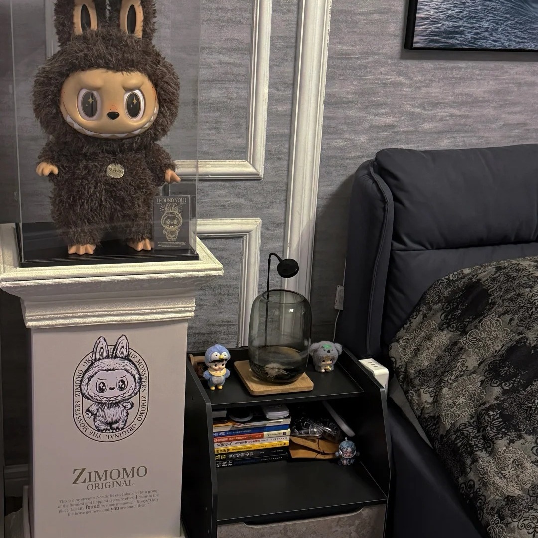 labubu大天使大首领罗马柱一体亚克力展示盒公仔手办陈列zimomo