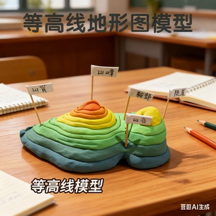等高线地形图模型手工制作材料包初中地理七年级上册科技创意发明