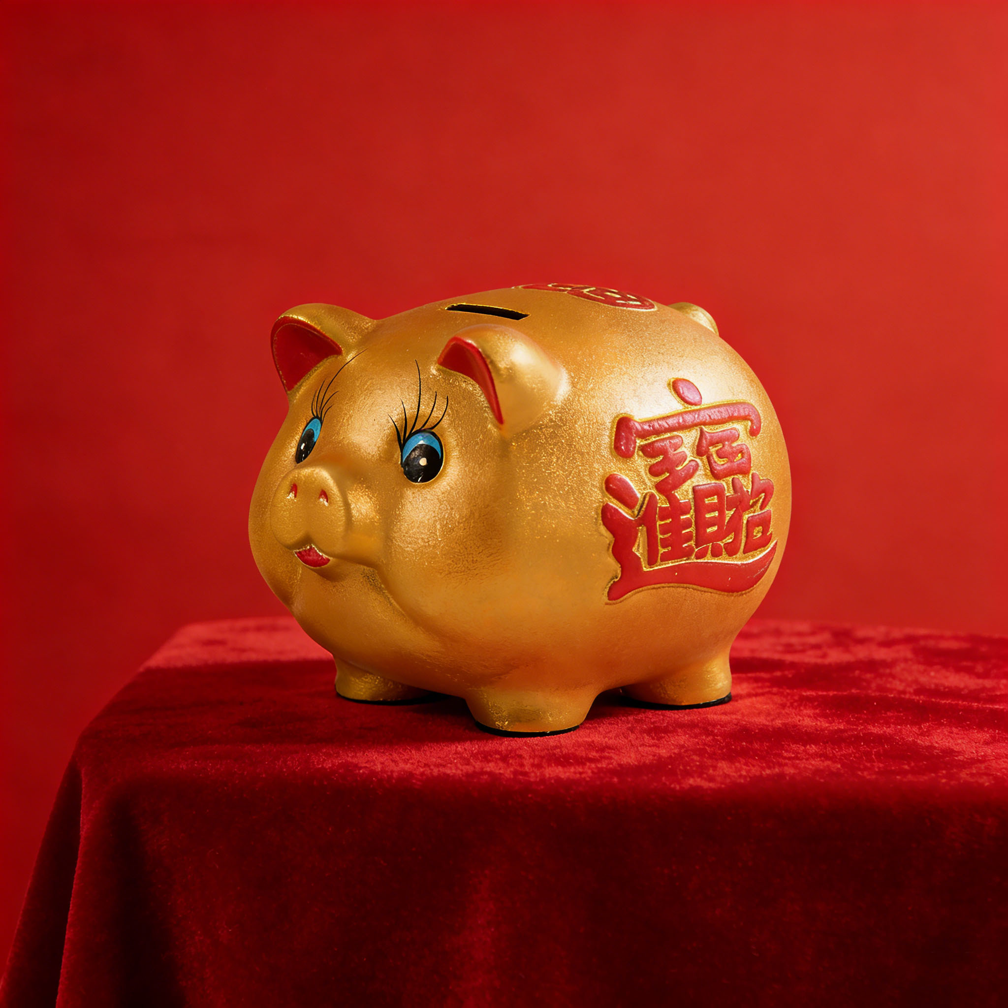 新款特大号金猪存钱罐陶瓷猪摆件只进不出礼品创意儿童储钱罐