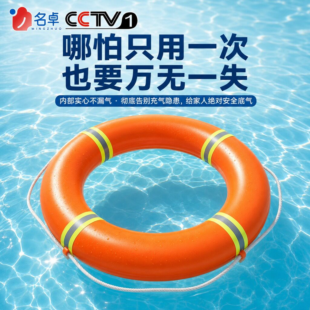 救生圈成人救生浮圈实心PVC泡沫游泳浮圈紧急救身圈救生衣救生绳