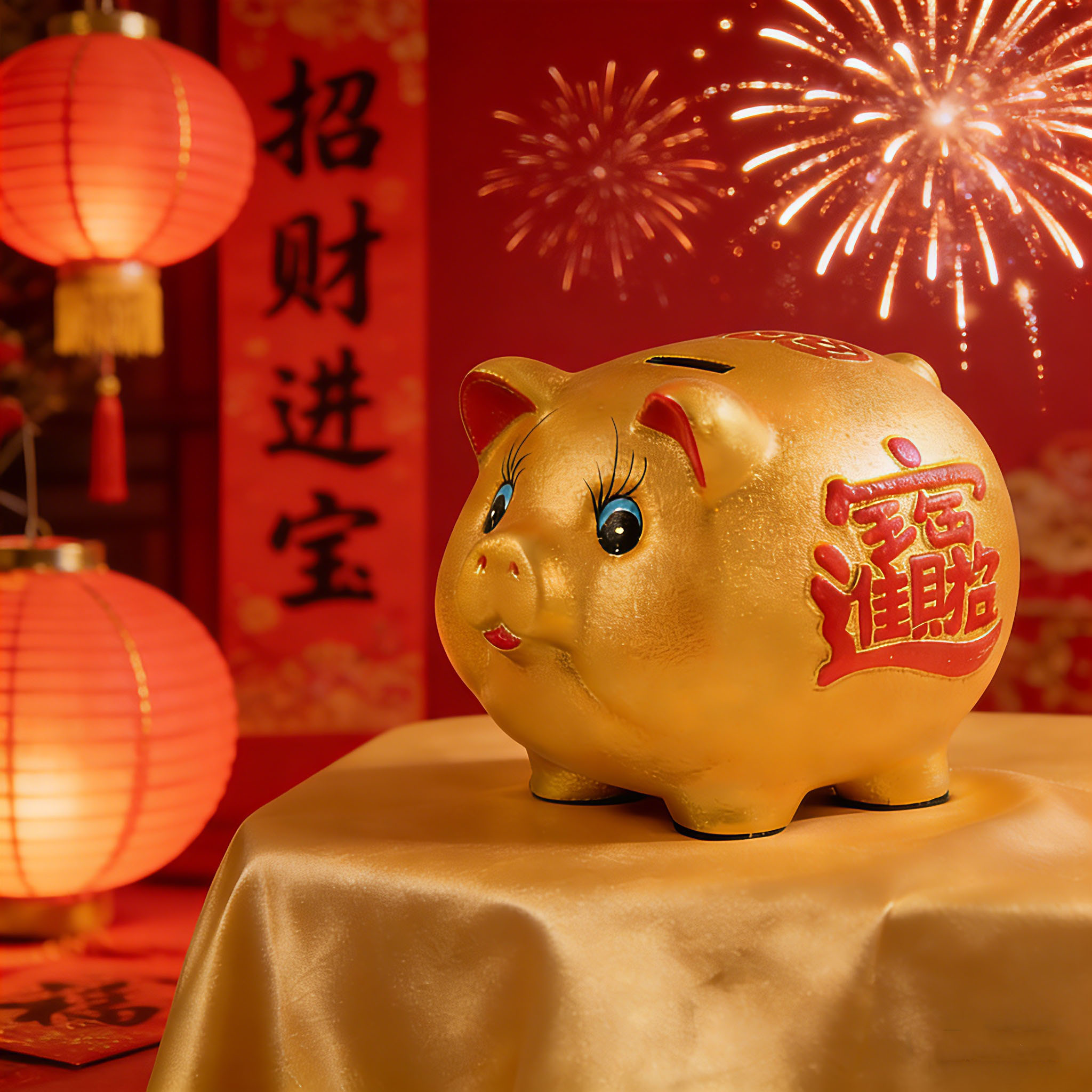 新款特大号金猪存钱罐陶瓷猪摆件只进不出礼品创意儿童储钱罐